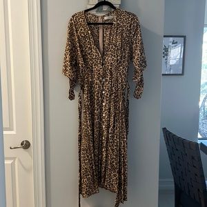 Leopard button down dress brand new size XL